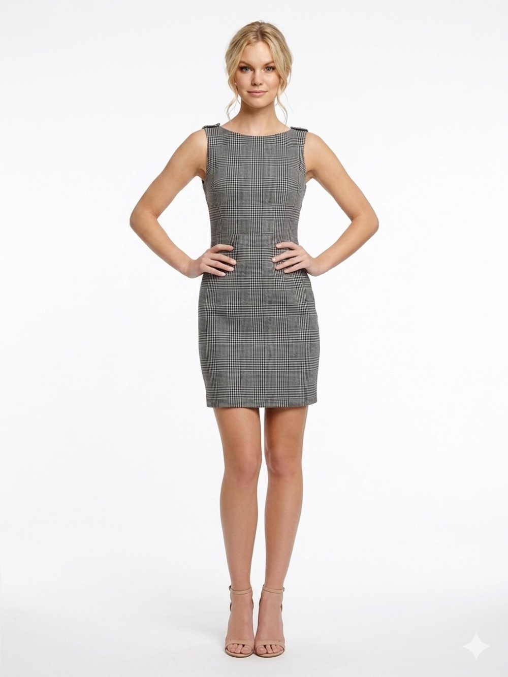 Mango Suit Plaid Wool Mini Dress XXS